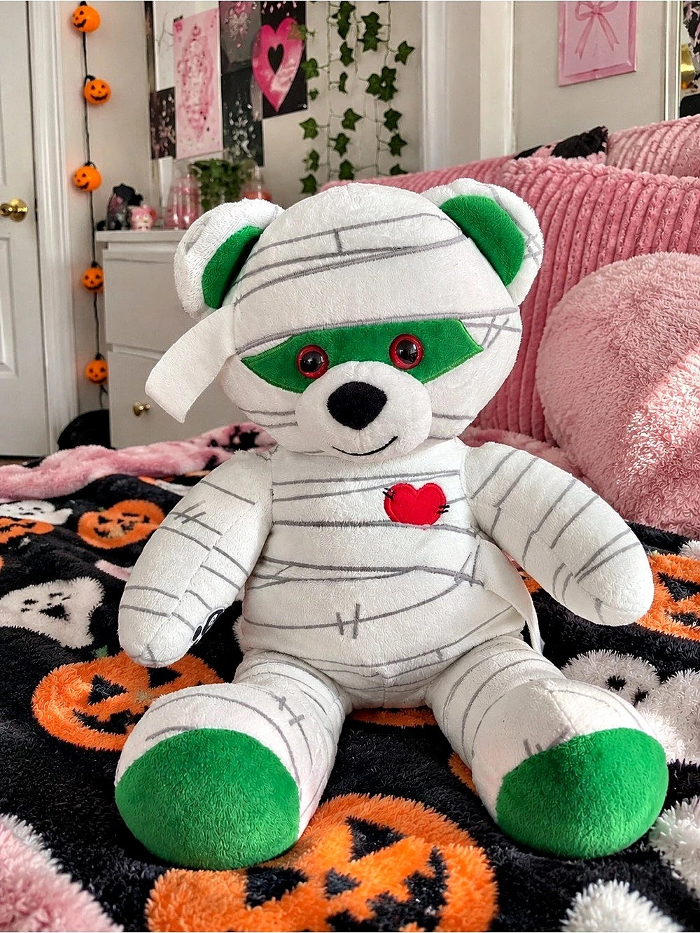 Build-A-Bear Workshop Mummy Bear Plush Toy in White & Green
